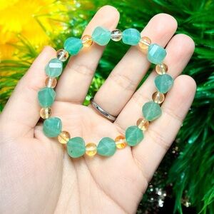 Green Aventurine & Citrine Bracelet | Handmade Gemstone Bracelet